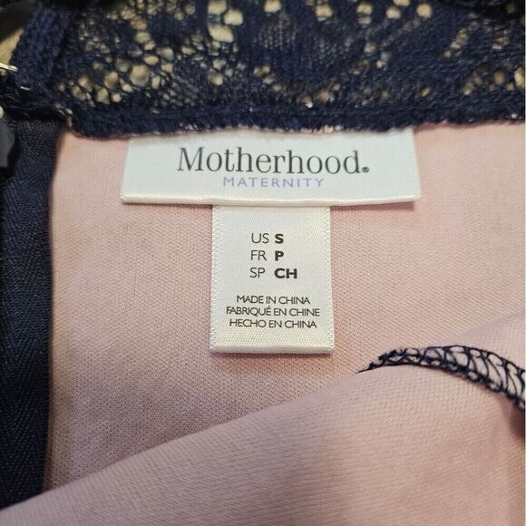 Motherhood Maternity Gender Reveal Lace Overlay Sleeveless Dress Women's Small - Picture 14 of 16